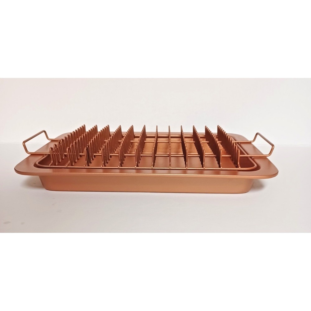 Gotham Steel Nonstick Copper Bacon Bonanza Rack and Tray Set 2 Piece Pan